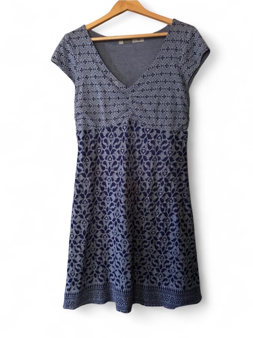 Athleta Blue Gray Patterned Midi Dress